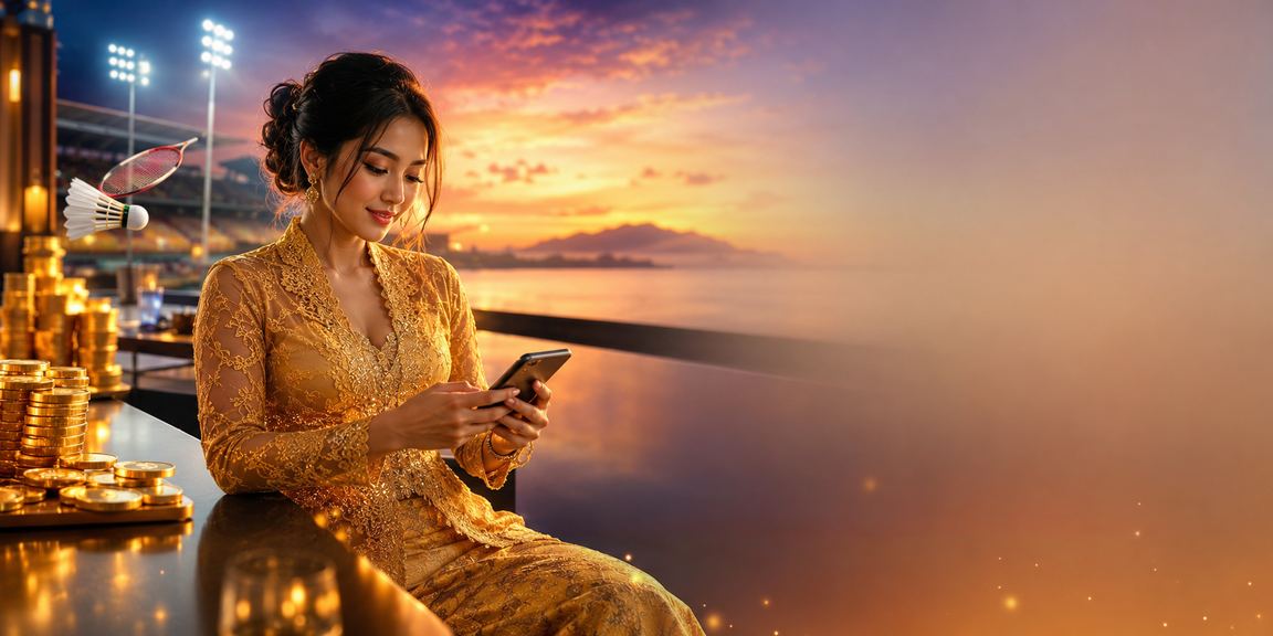 Pengguna Kota Kinabalu menggunakan aplikasi kasino 4chan dengan pakaian tradisional kebaya